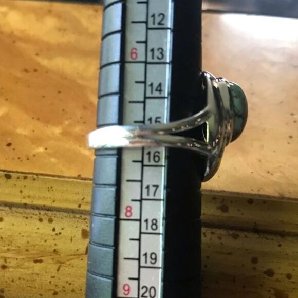 Natural Blue Moon Turquoise Sterling Silver Bear Paw Ring Size 7 - Picture 7 of 7